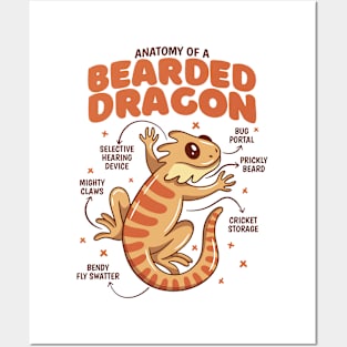 Anatomy of a Bearded Dragon Awesome Pogona Reptile Lover Posters and Art